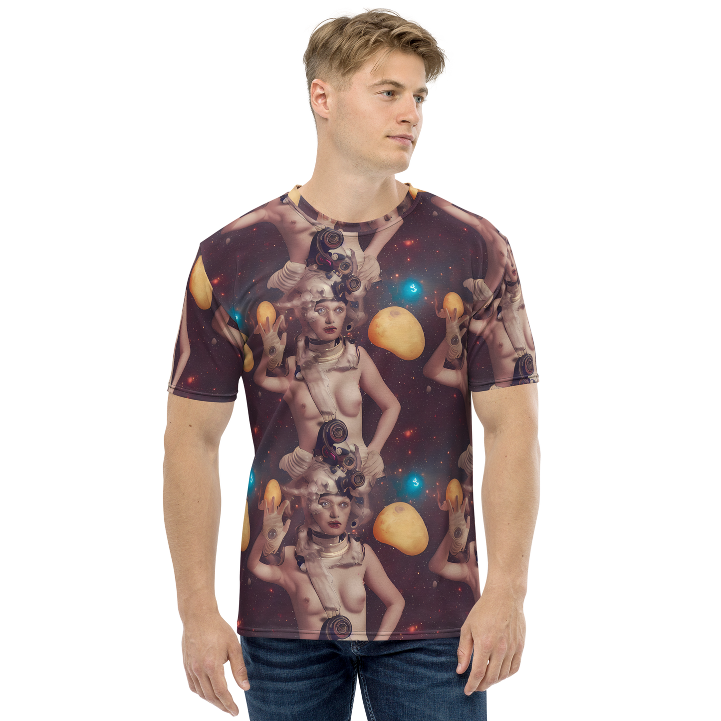 Men's Crew Neck T-Shirt - Nebula Siren