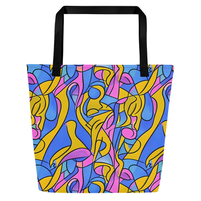 Large Tote Bag w/ Pocket - Cosmic Curves