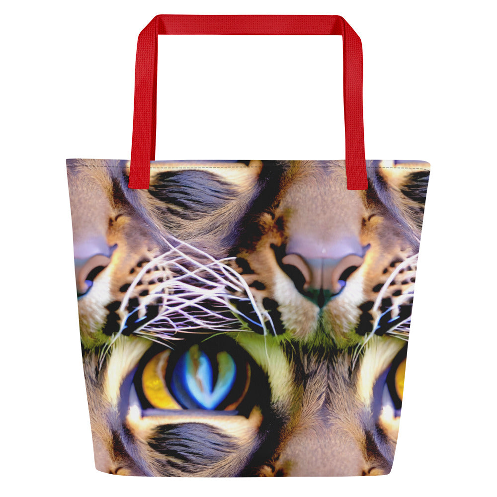 Large Tote Bag w/ Pocket - Eye of the Wild