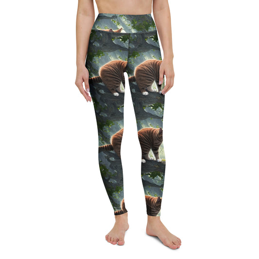 Yoga Leggings - Whiskered Enigma