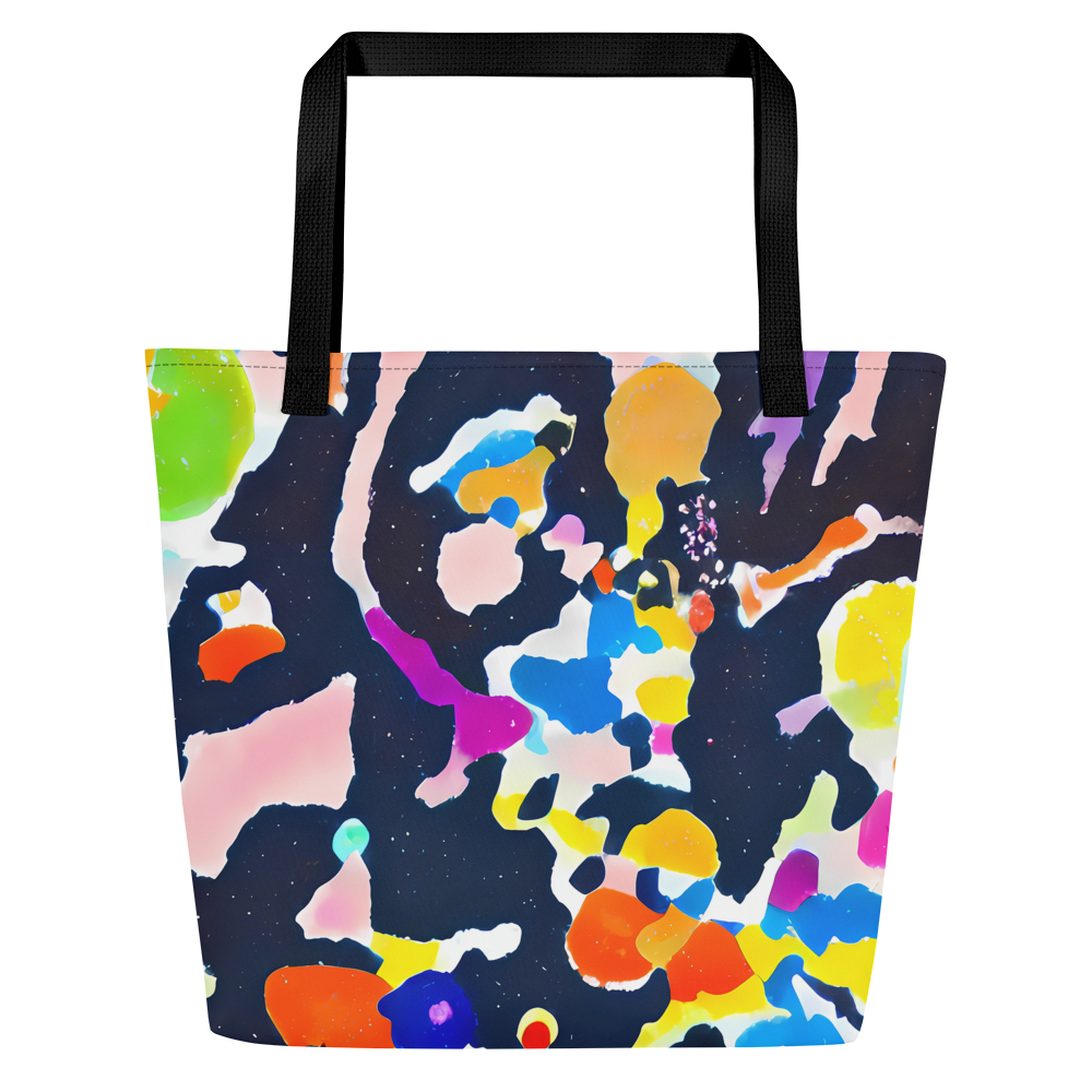 Large Tote Bag w/ Pocket - Kaleido Burst