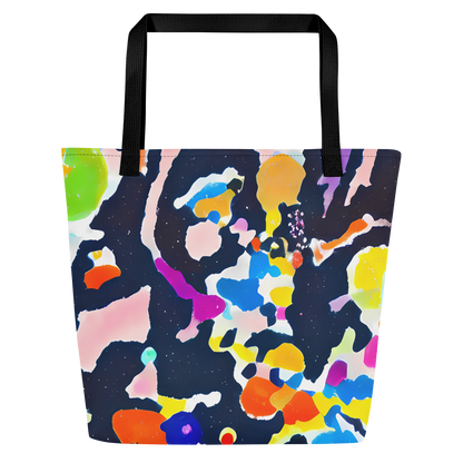 Large Tote Bag w/ Pocket - Kaleido Burst