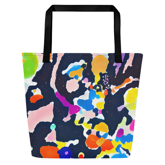 Large Tote Bag w/ Pocket - Kaleido Burst