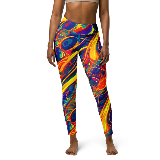 Yoga Leggings - Abstract Blaze