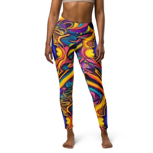 Yoga Leggings - Pre-Raphaelite Wave