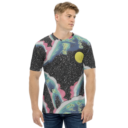 Men's Crew Neck T-Shirt - Lunar Waves