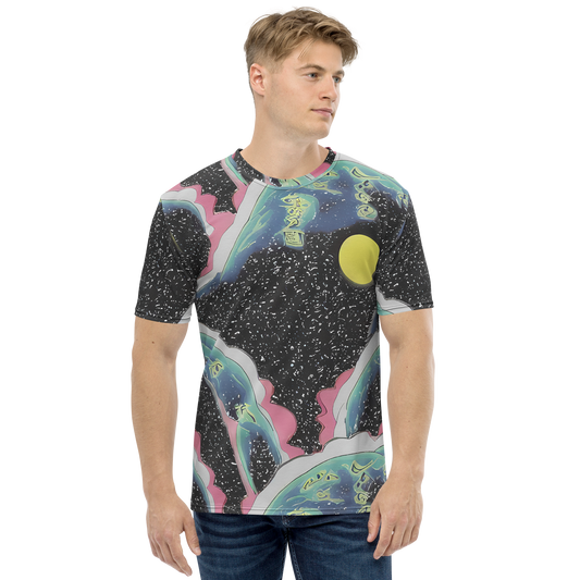 Men's Crew Neck T-Shirt - Lunar Waves