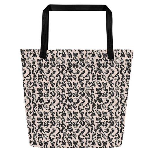 Large Tote Bag w/ Pocket - Curled Enigma