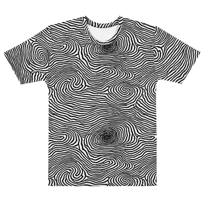 Men's Crew Neck T-Shirt - Black And White Rhapsody