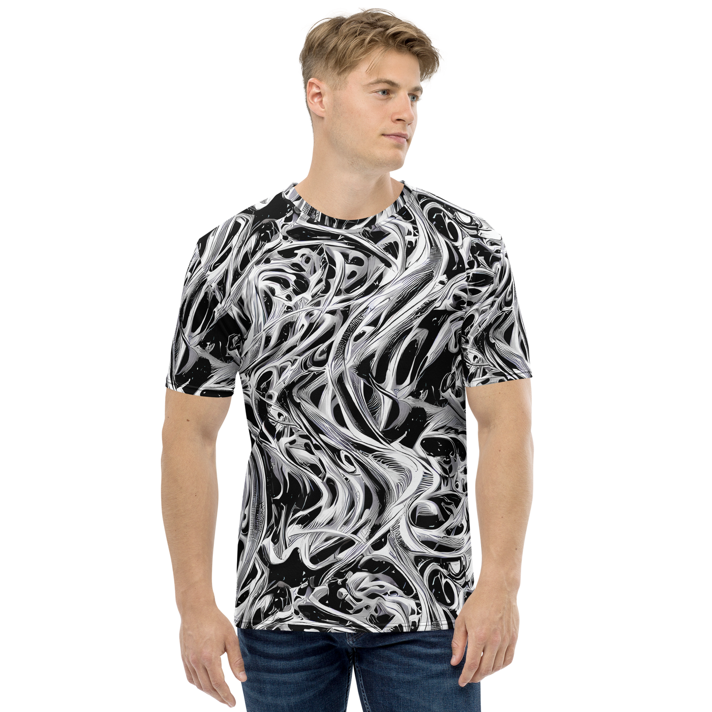 Men's Crew Neck T-Shirt - Silver Shadows