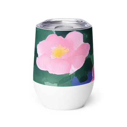 Wine Tumbler - Pink Blossom Serenade