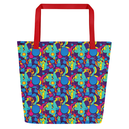 Large Tote Bag w/ Pocket - Psychedelic Harmony