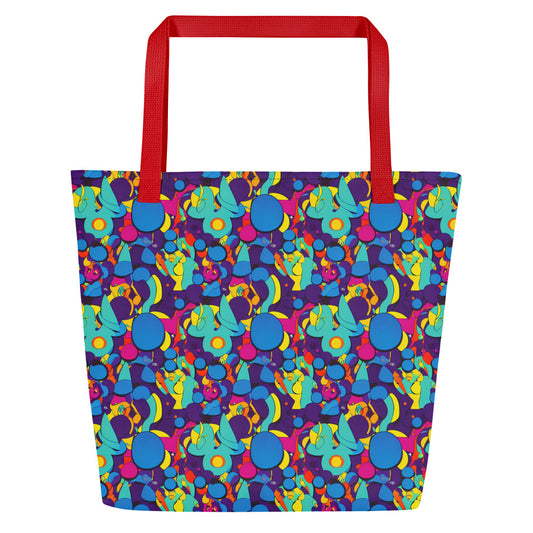 Large Tote Bag w/ Pocket - Psychedelic Harmony