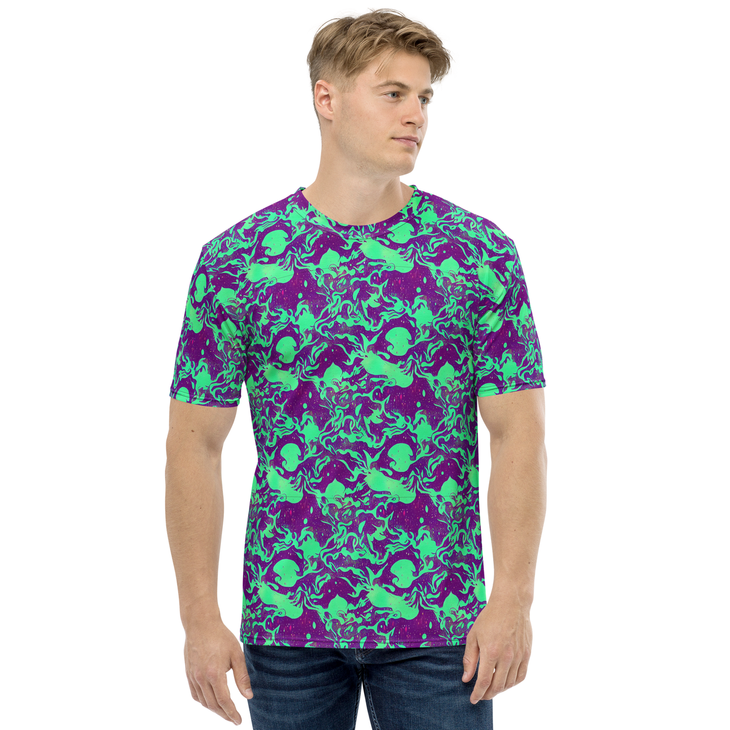 Men's Crew Neck T-Shirt - Alien Ripples