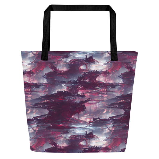 Large Tote Bag w/ Pocket - Twilight Fortresses