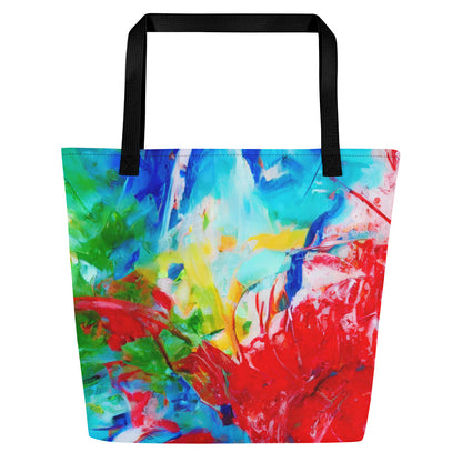 Large Tote Bag w/ Pocket - Eclectic Breeze