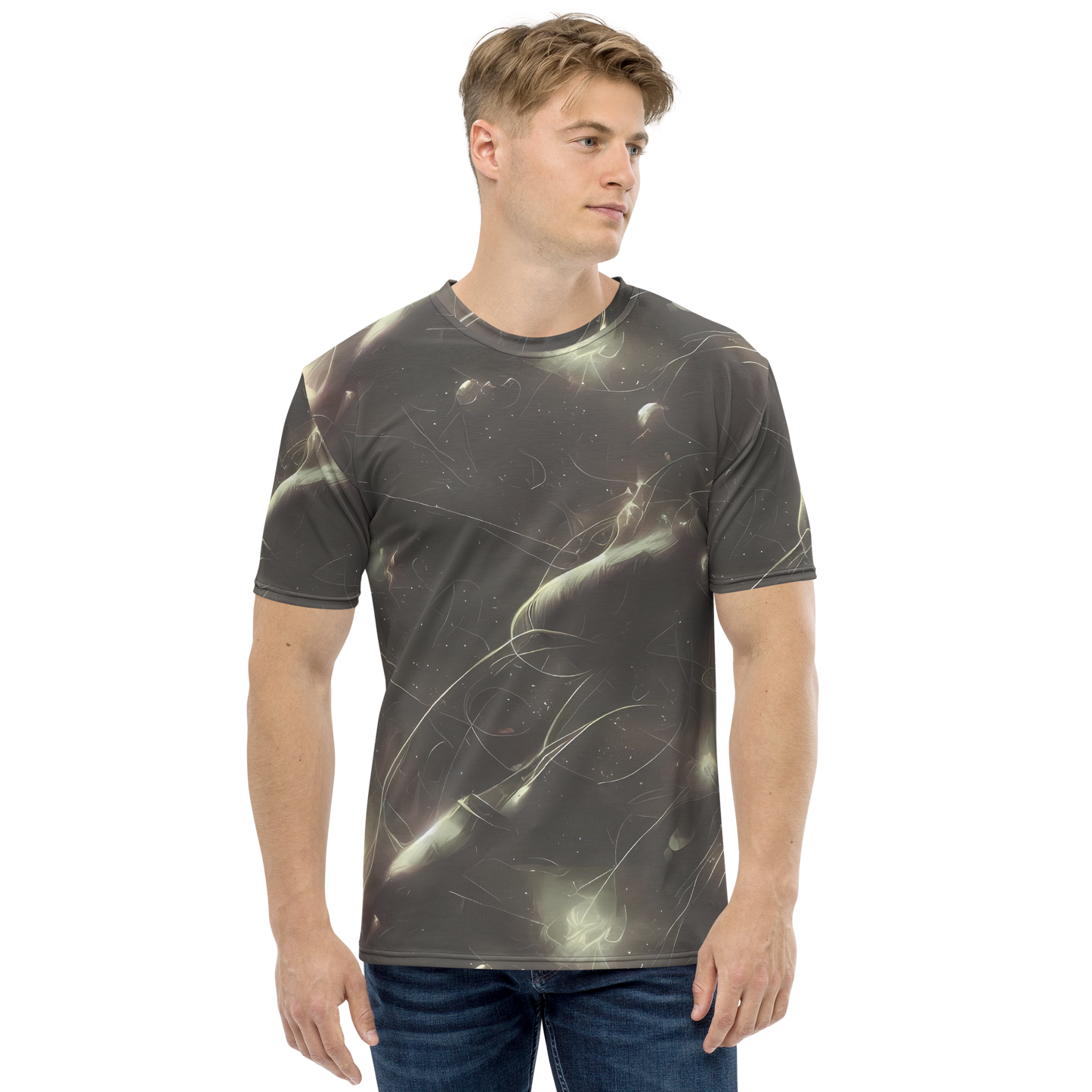 Men's Crew Neck T-Shirt - Nebula Veins