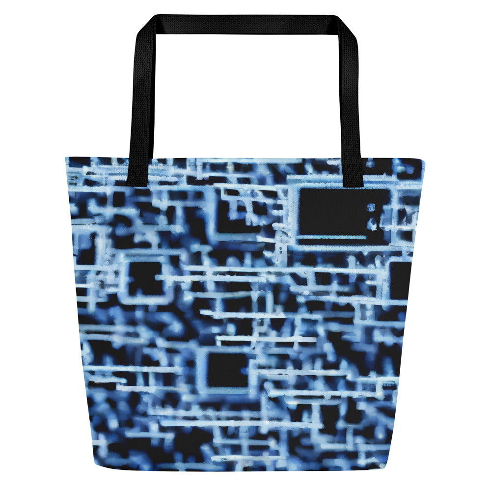 Large Tote Bag w/ Pocket - Circuit Frost