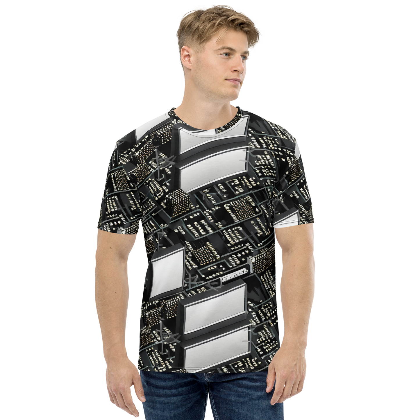 Men's Crew Neck T-Shirt - Electro Essence