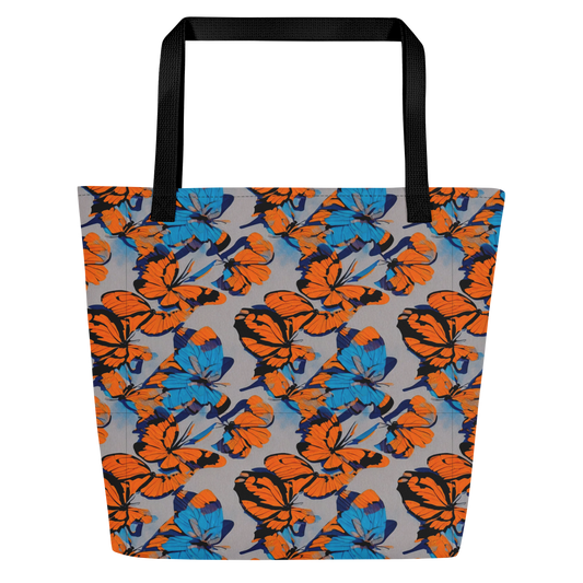 Large Tote Bag w/ Pocket - Flutter Wave