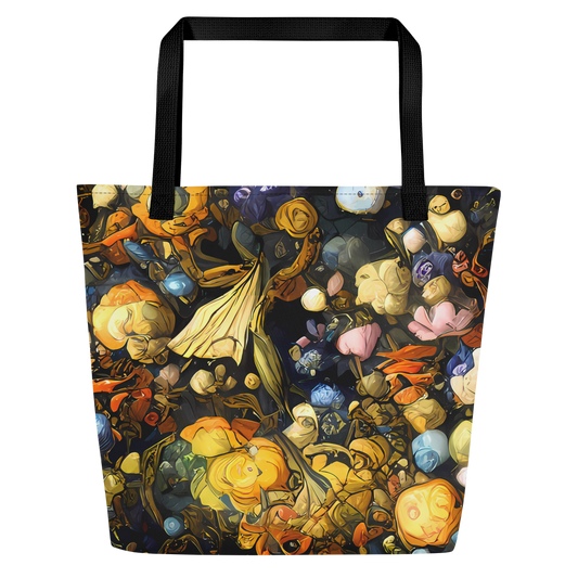 Large Tote Bag w/ Pocket - Baroque Blossom