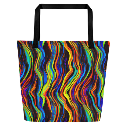 Large Tote Bag w/ Pocket - Celestial Waves