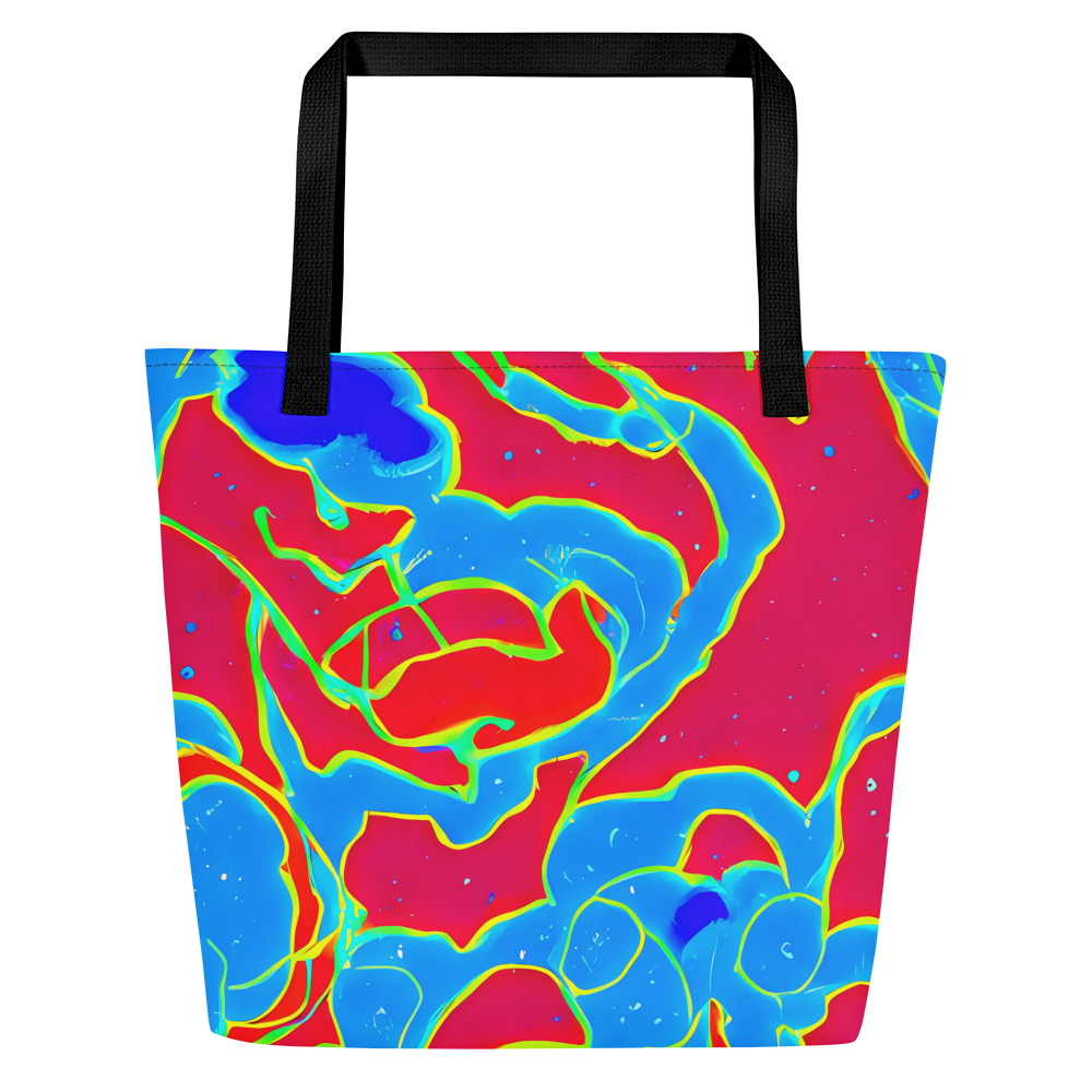 Large Tote Bag w/ Pocket - Electric Bloom