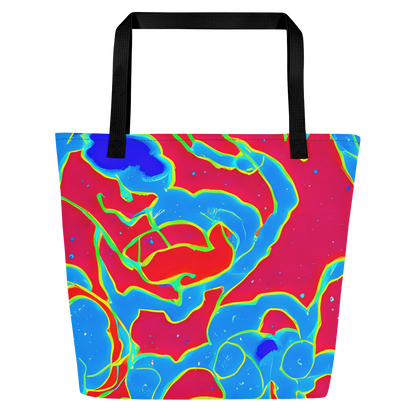 Large Tote Bag w/ Pocket - Electric Bloom