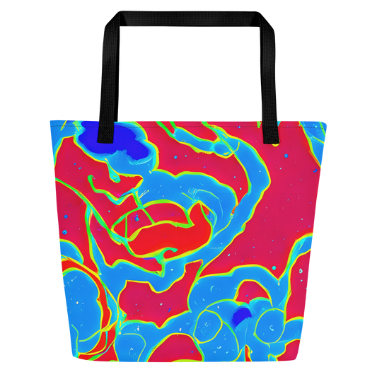 Large Tote Bag w/ Pocket - Electric Bloom