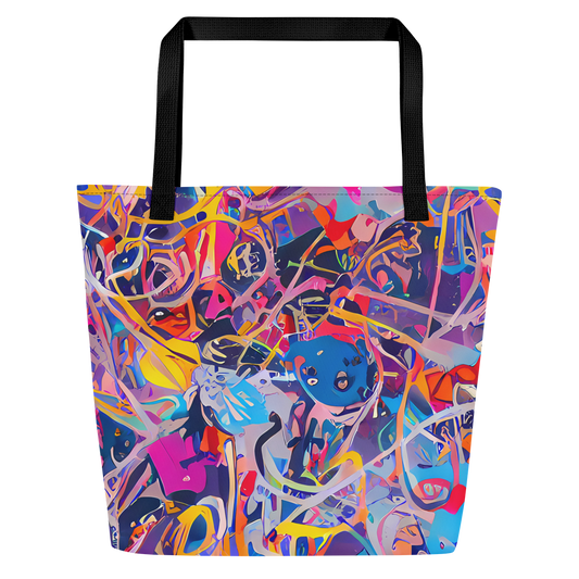 Large Tote Bag w/ Pocket - Vibrant Fusion