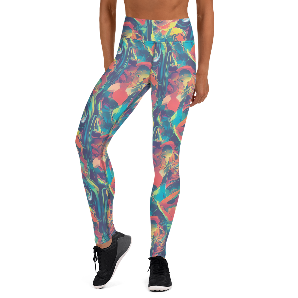 Yoga Leggings - Neon Aurora