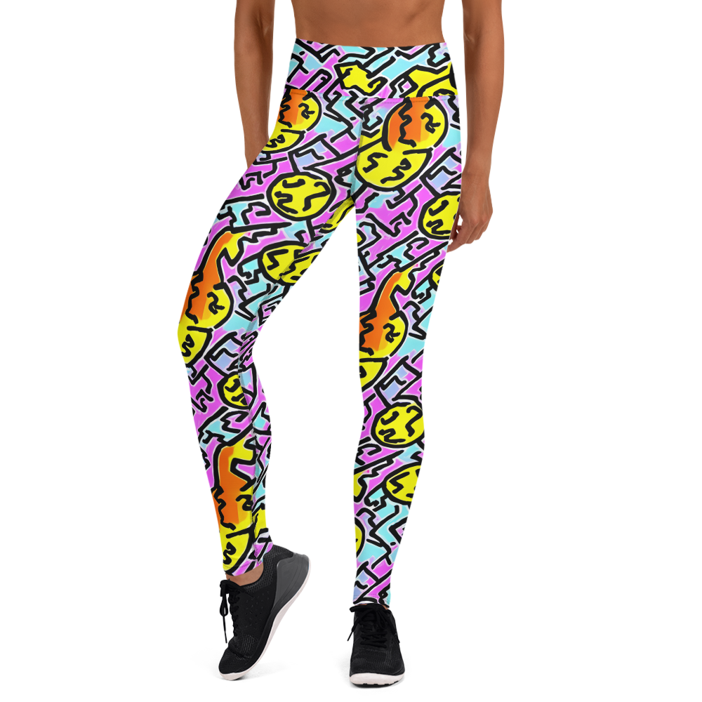 Yoga Leggings - Punk Doodles