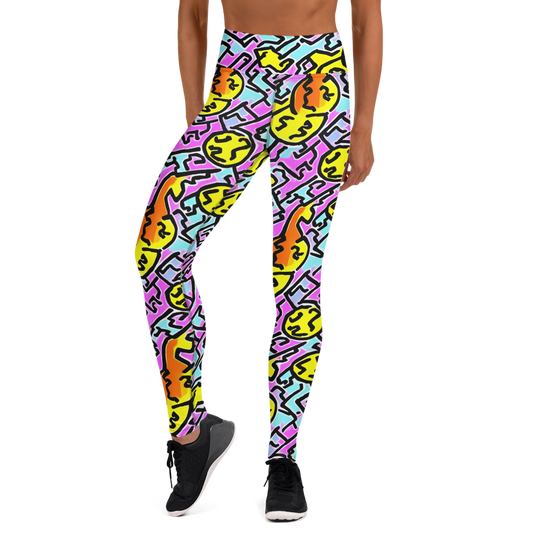 Yoga Leggings - Punk Doodles