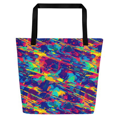 Large Tote Bag w/ Pocket - Spectrum Streaks