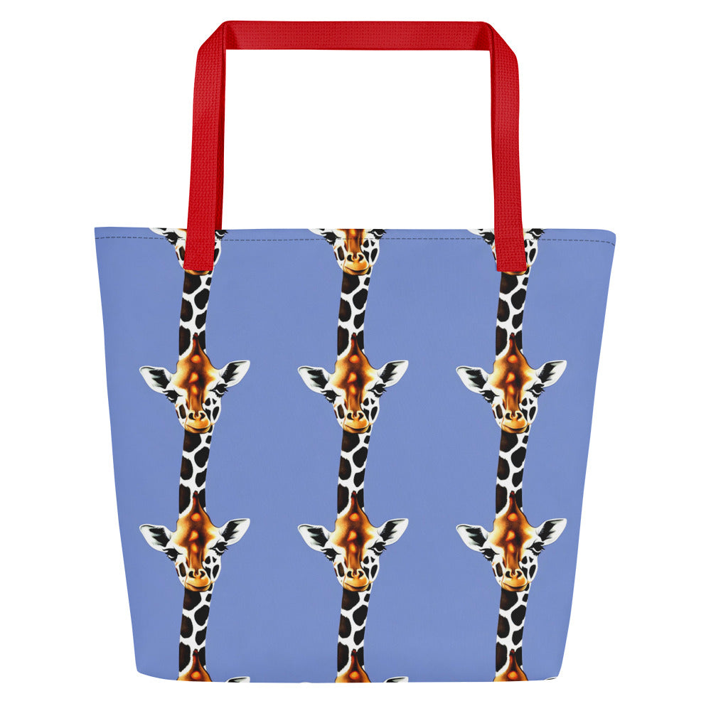Large Tote Bag w/ Pocket - Giraffe Glow