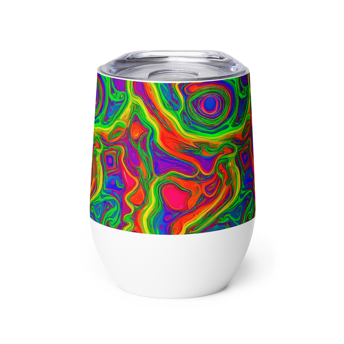 Wine Tumbler - Psychedelic Waves