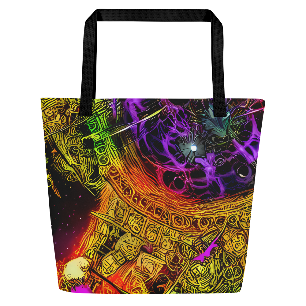 Large Tote Bag w/ Pocket - Neon Glyphworks