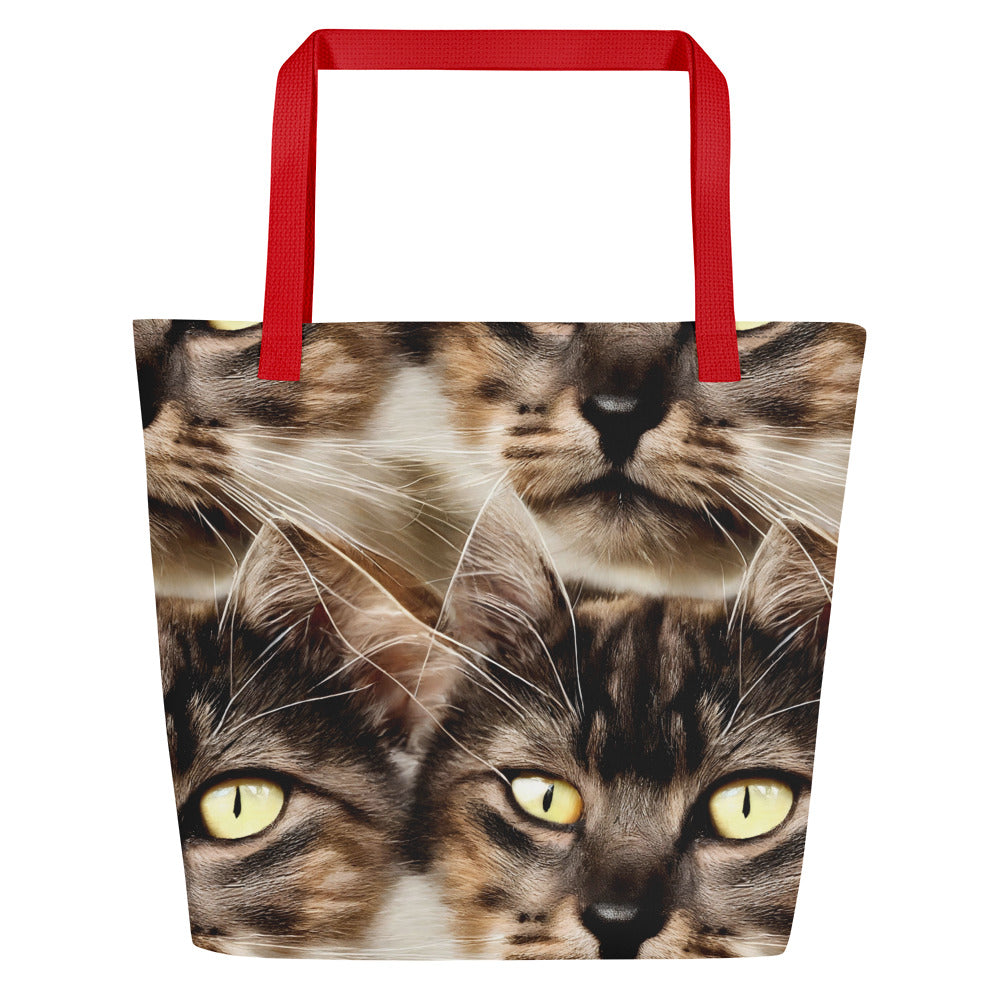 Large Tote Bag w/ Pocket - Feline Reverie