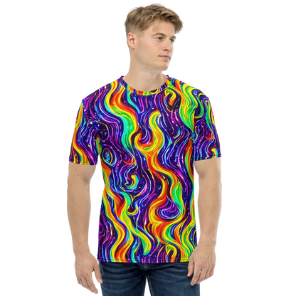 Men's Crew Neck T-Shirt - Galactic Flames