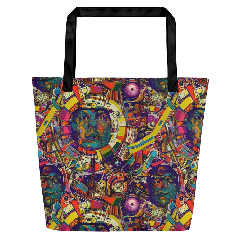 Large Tote Bag w/ Pocket - Cosmic Collage