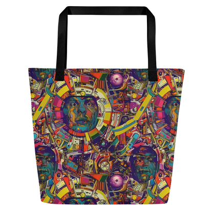 Large Tote Bag w/ Pocket - Cosmic Collage