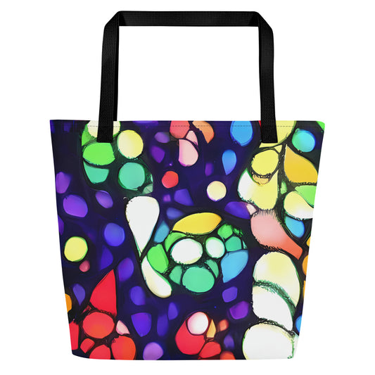 Large Tote Bag w/ Pocket - Bubble Fantasia