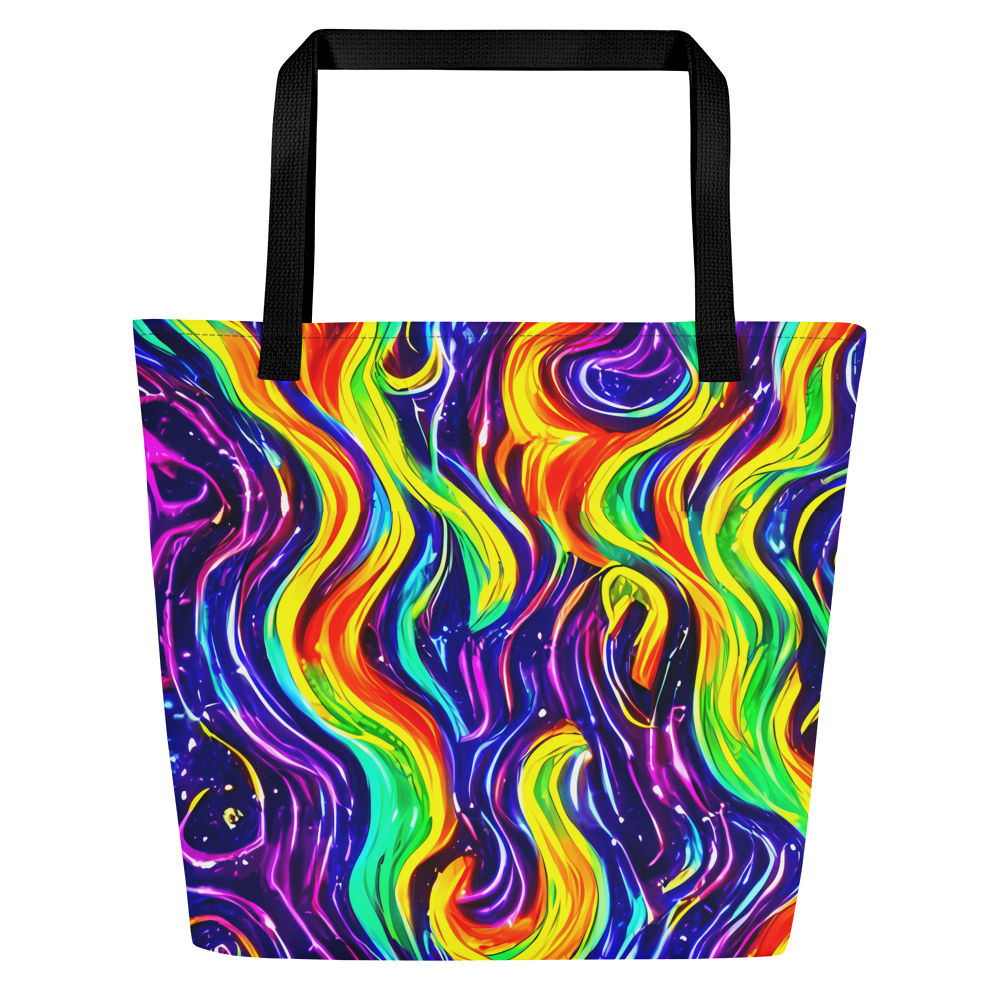 Large Tote Bag w/ Pocket - Galactic Flames