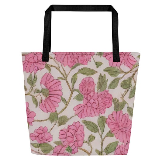 Large Tote Bag w/ Pocket - Blossom Symphony