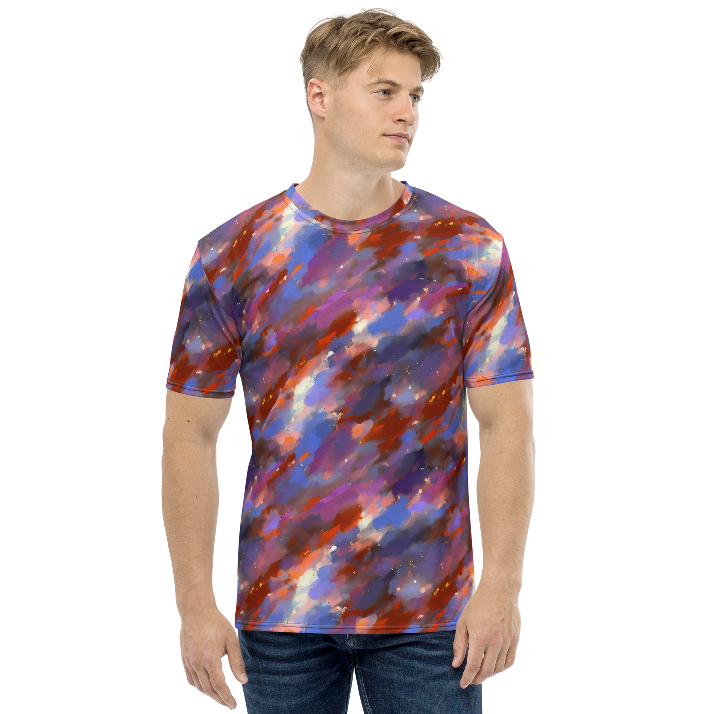 Men's Crew Neck T-Shirt - Celestial Brushstroke