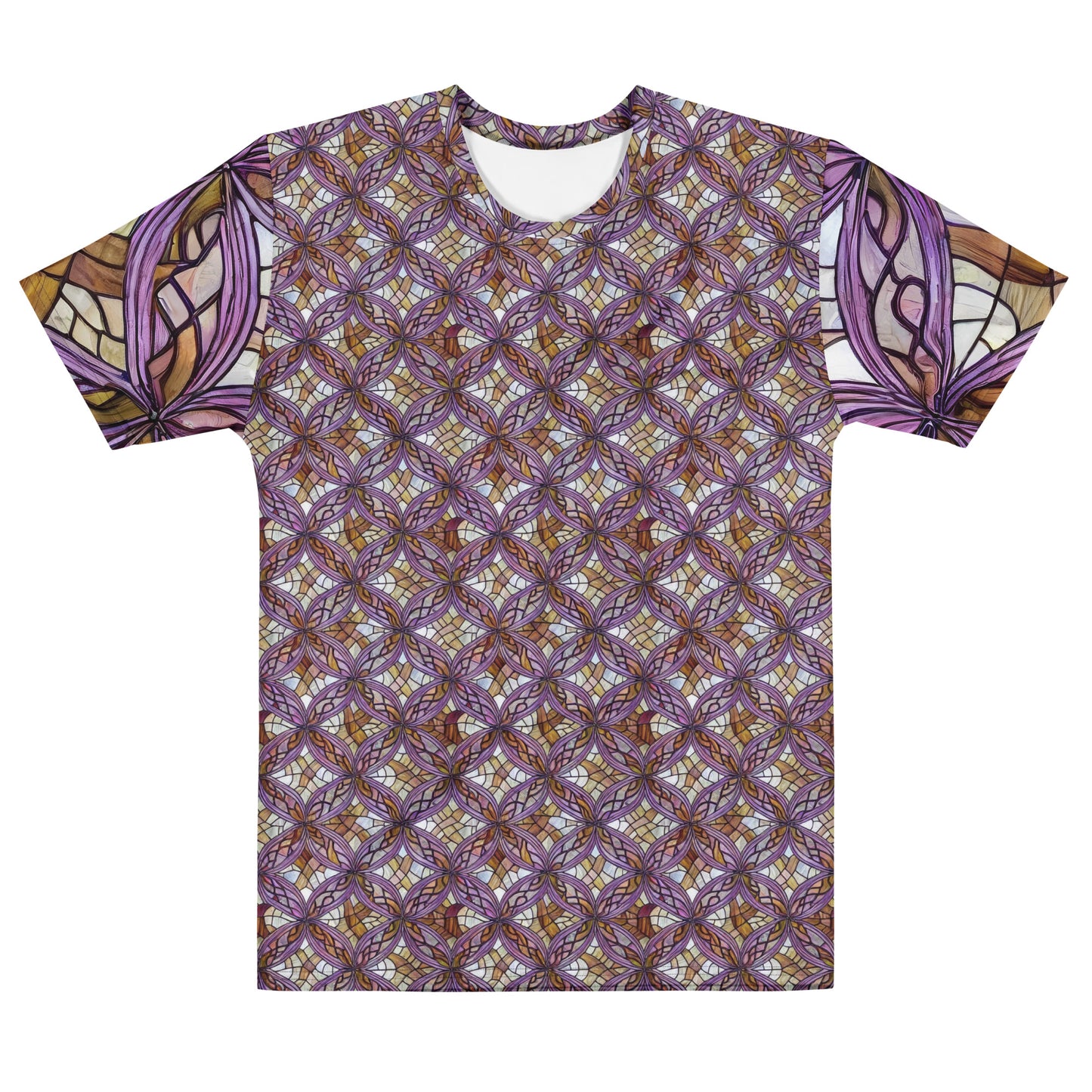 Men's Crew Neck T-Shirt - Stained Glass Whirl