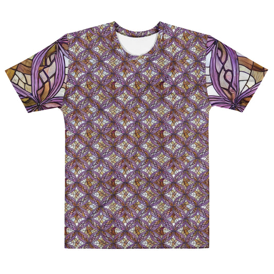 Men's Crew Neck T-Shirt - Stained Glass Whirl