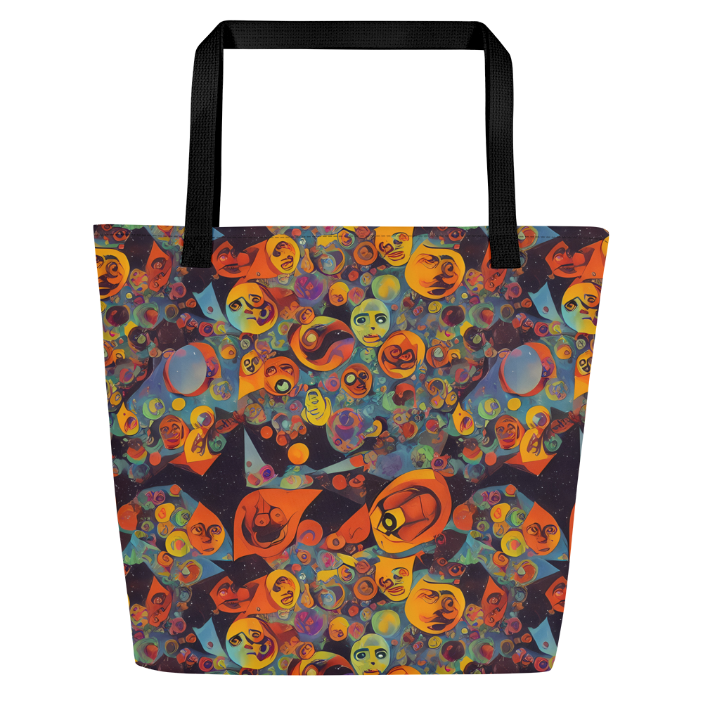 Large Tote Bag w/ Pocket - Galactic Faces