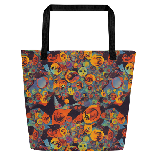 Large Tote Bag w/ Pocket - Galactic Faces