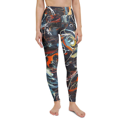 Yoga Leggings - Neo-Splash Labyrinth